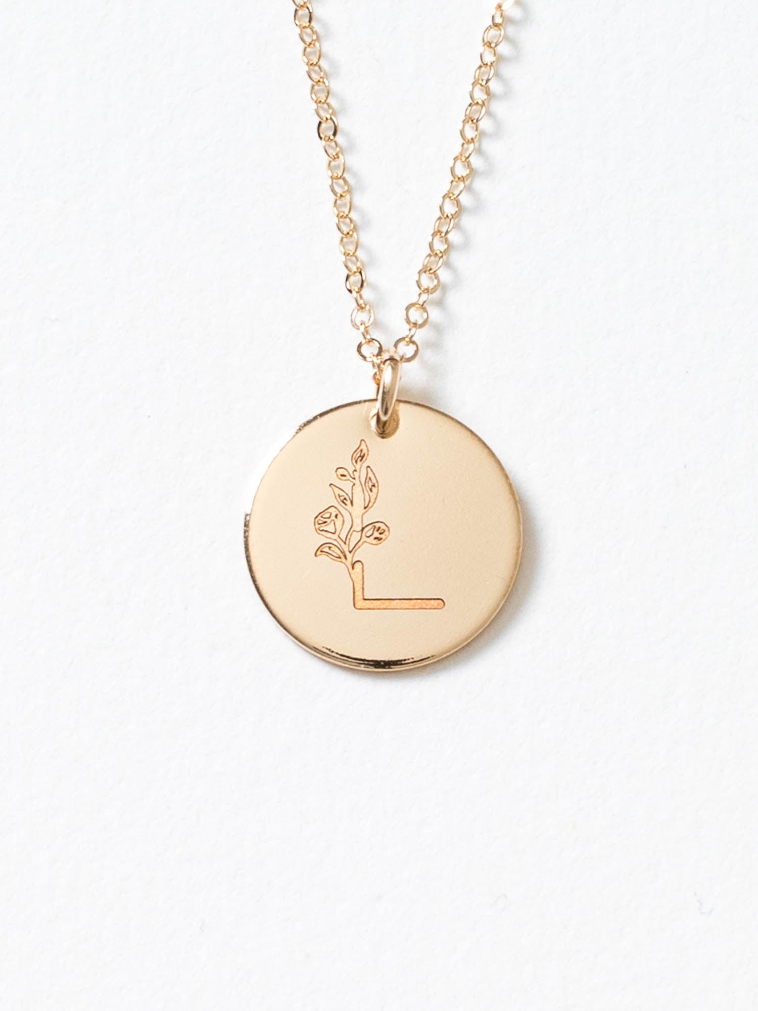 Initial Necklace - Floral Letters In 14k Gold Fill