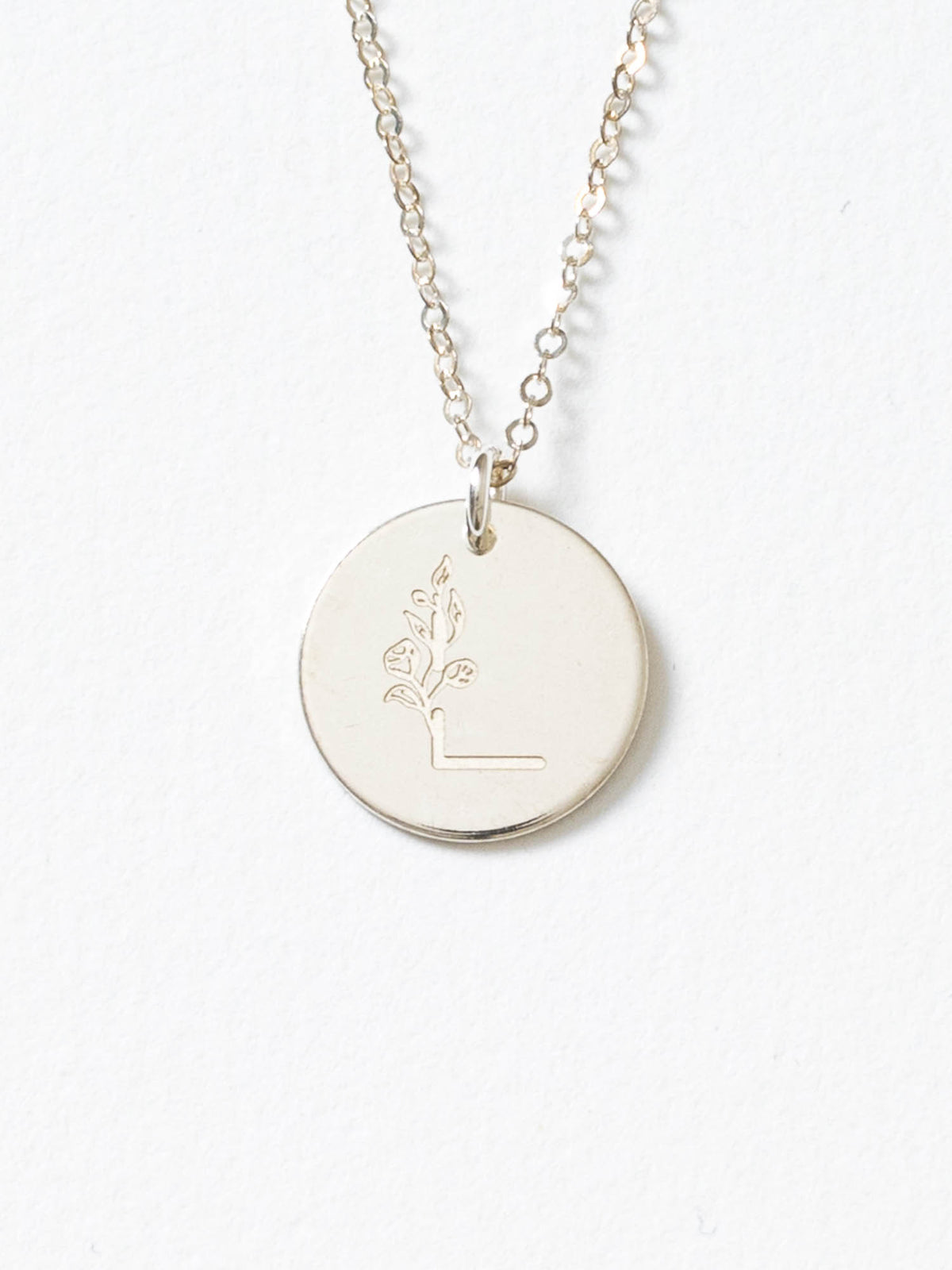 Initial Necklace - Floral Letters In Sterling Silver