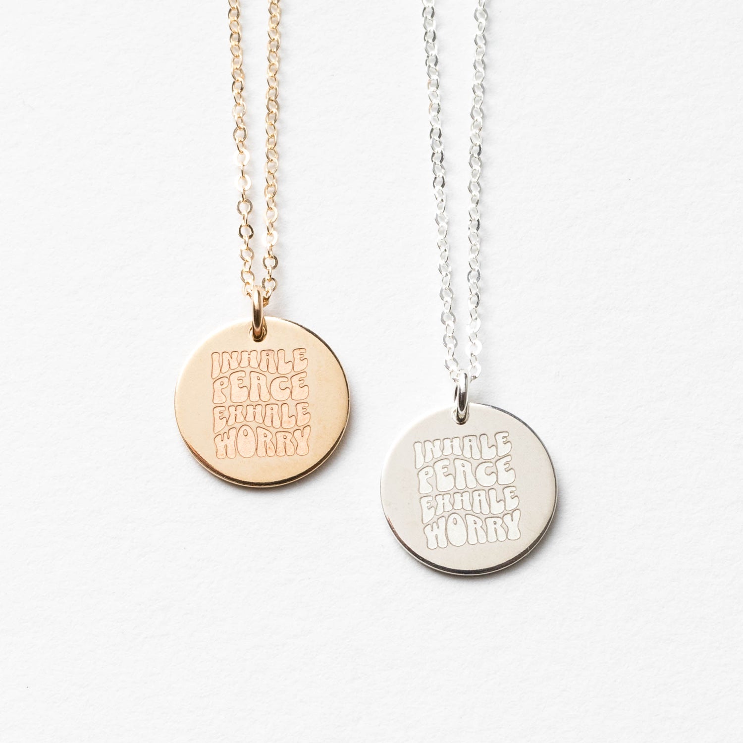 Inhale Peace Exhale Worry Necklace